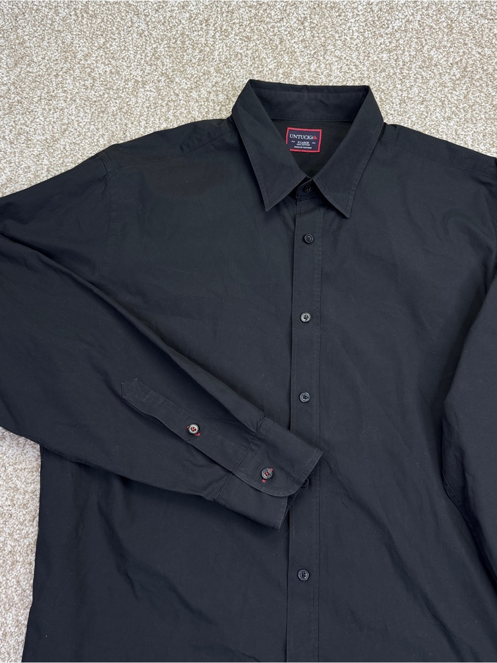 UNTUCKit Men's Black Long-Sleeve Button-Down Shirt size XL